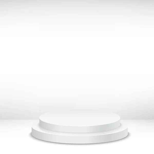 Modello bianco di podio bianco, scena. Illustrazione vettoriale — Vettoriale Stock
