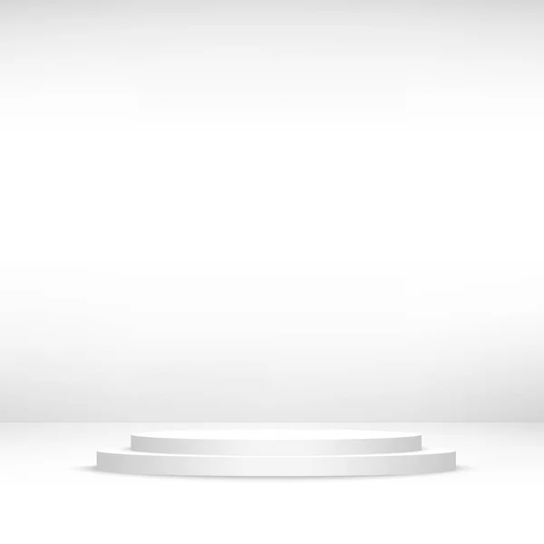 Modello bianco di podio bianco, scena. Illustrazione vettoriale — Vettoriale Stock