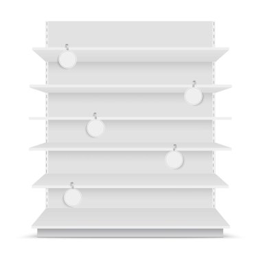 Wobbler shelves with sale tags. Vector. clipart