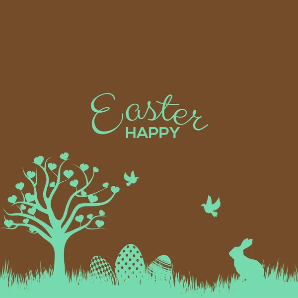 Easter Background Rabbit Easter Eggs Vector — Stock Vector