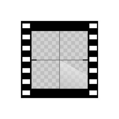 Eski şeffaf film geri sayım çerçevesi. Vektör