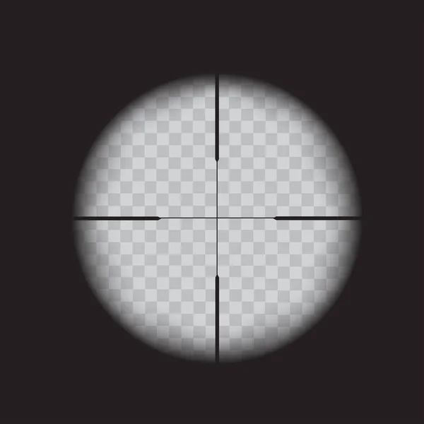 Sniper Mira Mira Vista Visão Óptica Realista Transparente Vetor — Vetor de Stock