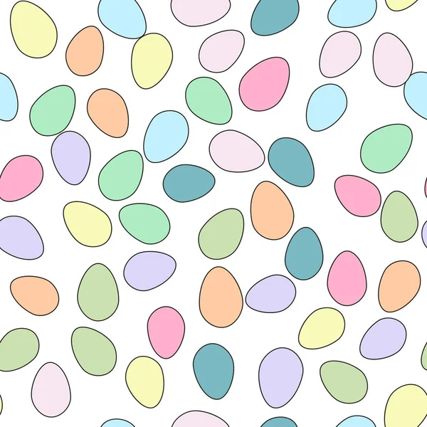 Patrón sin costuras con coloridos huevos de Pascua. Ilustración vectorial — Vector de stock