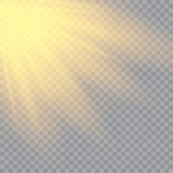 Ηλιακό Φως Ειδικό Φακό Φωτοβολίδα Φως Επίδραση Διαφανές Φόντο Διάνυσμα — Διανυσματικό Αρχείο
