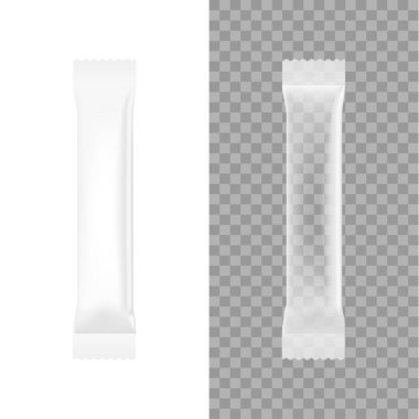 Kahve tuzu ya da şeker için gerçekçi şeffaflık paketi. Vektör.