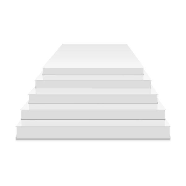 White Podium Square Empty Podium Steps Vector — Stock Vector