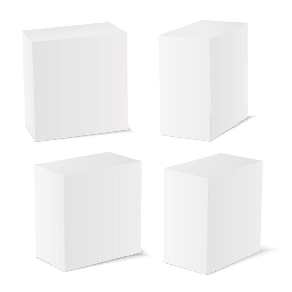 Пустой набор коробок. Изолирован на белом. Вектор
 .