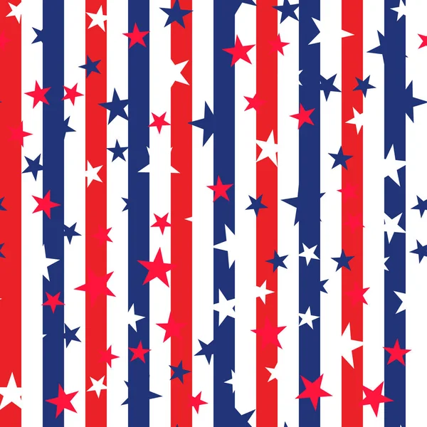 Patrón Sin Costuras Para Usa Independence Day Background Vector — Archivo Imágenes Vectoriales