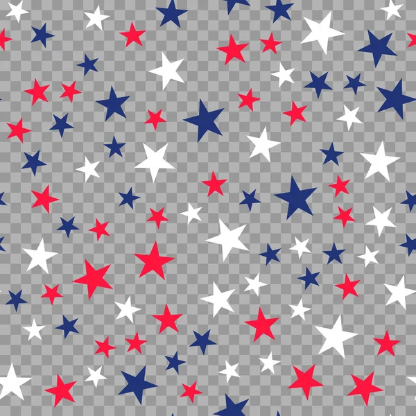 Seamless Pattern Stars Usa Independence Day Background Vector — Stock Vector