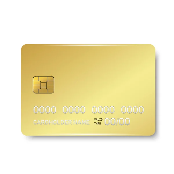 Gold Kreditkarte Mit Emv Chip Attrappe Auf Vektor — Stockvektor