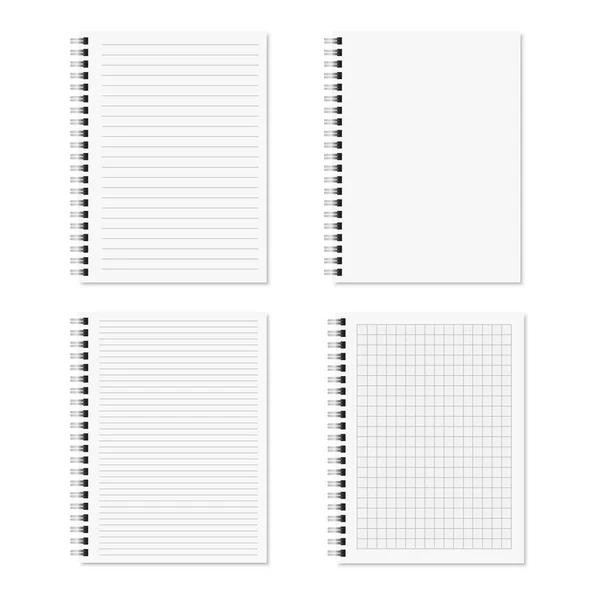 Set Spiral Notebook Templates Soft Shadow Vector — Vector de stock