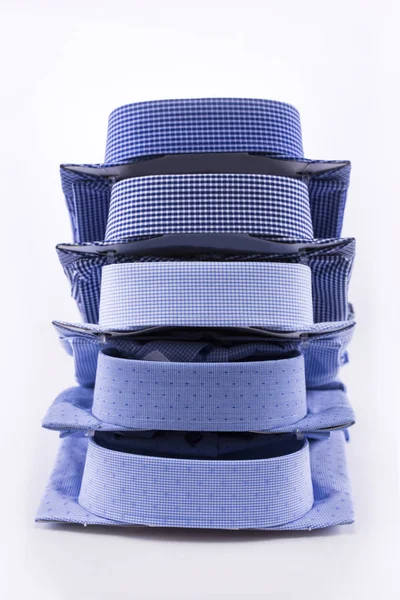 Classic mens shirts stacked — Stock Photo, Image