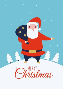 Christmas card with Santa Claus vector Christmas card with Santa Claus vector