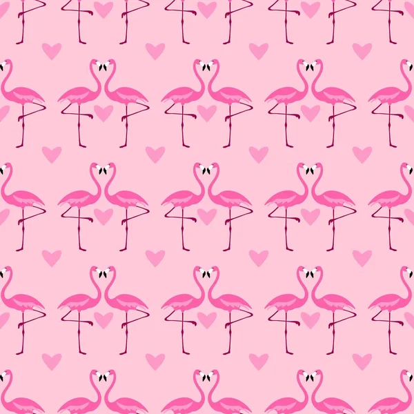 Flamingo pattern. Seamless background with pink bird. Exotic tropical repeated banner.