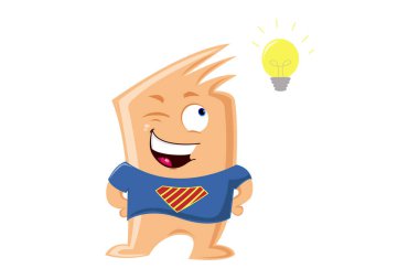 Keskin gözlü canavarın bir fikri olan vektör çizimi. Beyaz bir arkaplanda izole edilmiş.