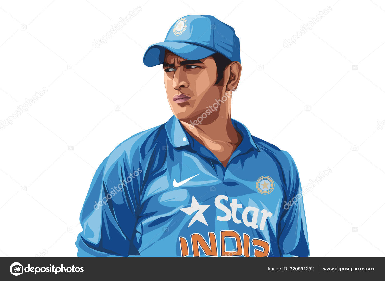 Vector Cartoon Illustration Indian Cricketer Mahendra Singh Dhoni Wearing Blue Stock Vector Image by ©F1Digitals #320591252 Vector Cartoon Illustration Indian Cricketer Mahendra Singh Dhoni Wearing Blue Stock Vector Image by ©F1Digitals #320591252
