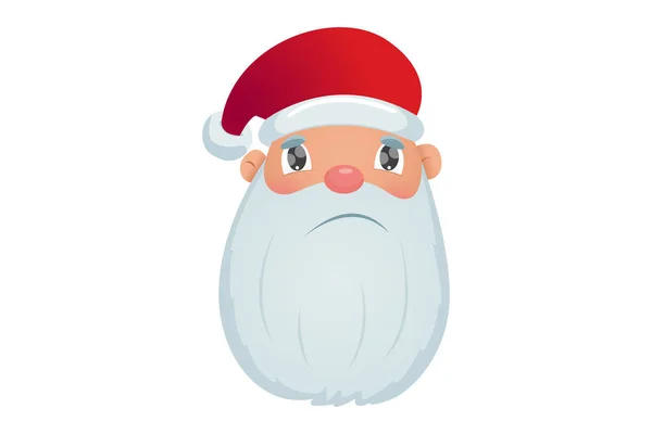 Vector Ilustración Dibujos Animados Cara Santa Claus Está Enojado Aislado — Archivo Imágenes Vectoriales