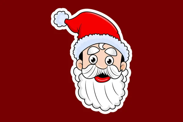 Ilustración Dibujos Animados Vectoriales Cara Feliz Santa Claus Aislado Sobre — Vector de stock