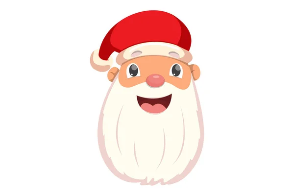 Vektor Cartoon Illustration Des Lächelnden Weihnachtsmanngesichts Isoliert Auf Weißem Hintergrund — Stockvektor