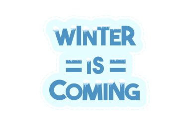 Kış 'ın vektör karikatür çizimi geliyor. Beyaz bir arkaplanda izole edilmiş.