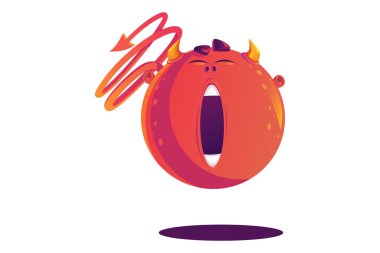 Turuncu canavarın vektör karikatür çizimi. Beyaz bir arkaplanda izole edilmiş.