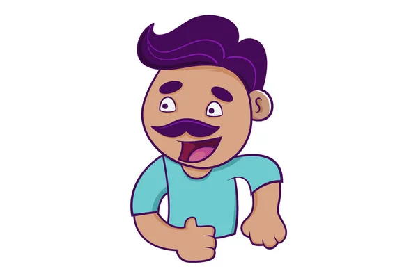 Vector Ilustración Dibujos Animados Del Hombre Feliz Aislado Sobre Fondo — Vector de stock