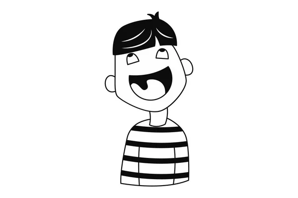 Bir Çocuğun Vektör Karikatür Çizimi Gülüyor Beyaz Bir Arkaplanda Izole — Stok Vektör