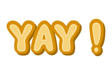 Metin çıkartmasının vektör karikatür çizimi. Mektup - yaşasın. Beyaz bir arkaplanda izole edilmiş.