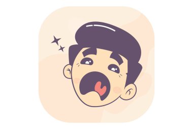 Ağlayan çocuk yüzünün vektör çizimi. Beyaz bir arkaplanda izole edilmiş.