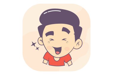 Mutlu çocuğun vektör karikatür çizimi. Beyaz arkaplanda izole.