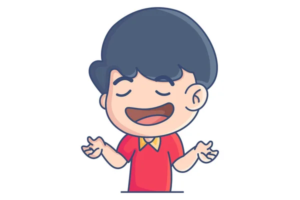 Vector Cartoon Illustration Smiling Boy Isolated White Background — 图库矢量图片