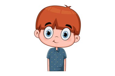 Vector cartoon illustration of smiling cute boy. Isolated on a white background.