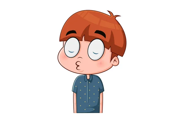 Vector Cartoon Illustration Naughty Cute Boy Isolated White Background — Stok Vektör