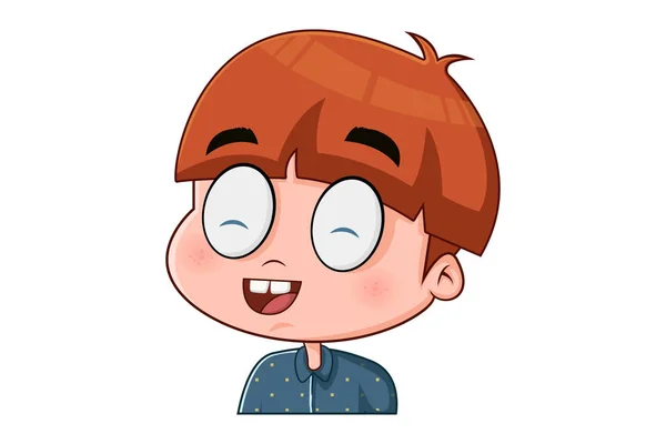 Vector Cartoon Illustration Cute Boy Laughing Isolated White Background — 스톡 벡터