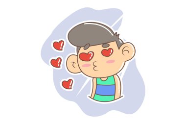 Çocuğun ağladığını gösteren vektör karikatür çizimi. Beyaz arkaplanda izole.