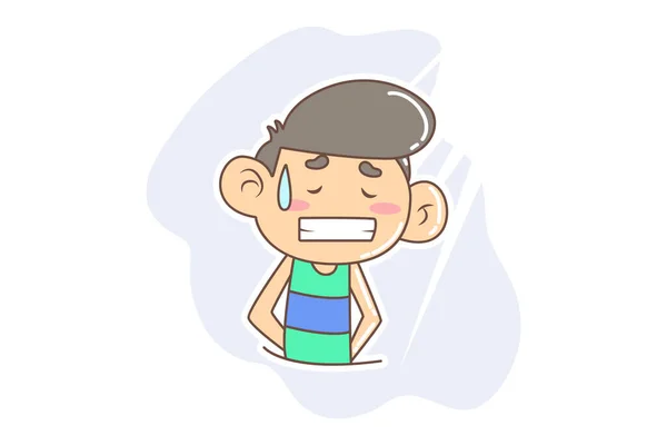 Vector Cartoon Illustration Boy Crying Isolated White Background — 스톡 벡터