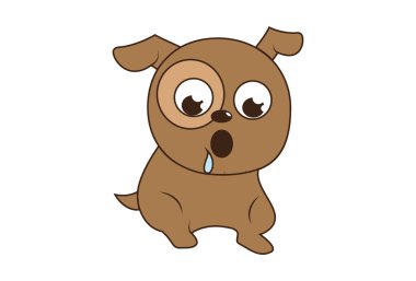 Şirin bir köpeğin vektör karikatür çizimi. Beyaz arkaplanda izole.