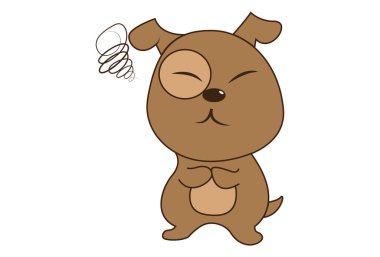 Şirin bir köpeğin vektör karikatür çizimi. Beyaz arkaplanda izole.