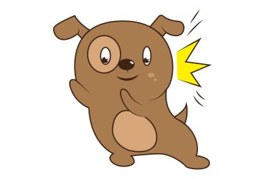  Şirin bir köpeğin vektör karikatür çizimi. Beyaz arkaplanda izole.