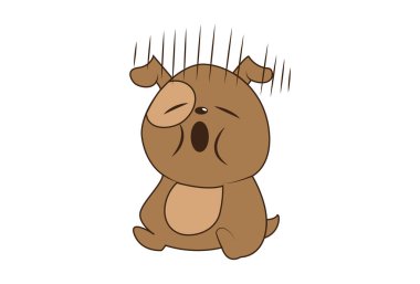 Sinir bozucu köpeğin vektör çizimi. Beyaz arkaplanda izole.