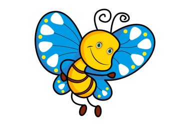  Kelebek dansının vektör çizimi. Beyaz arkaplanda izole.