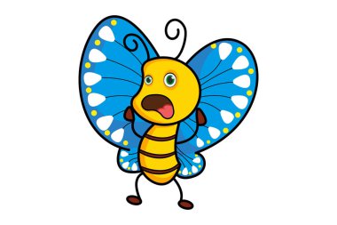 Vector cartoon illustration of the annoy butterfly. Isolated on white background.