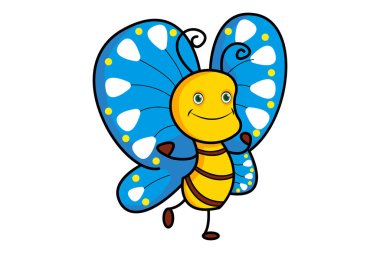 Kelebek dansının vektör çizimi. Beyaz arkaplanda izole.