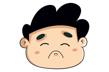 Sinir bozucu erkek yüzünün vektör çizimi. Beyaz arkaplanda izole.