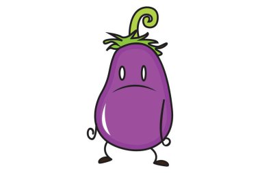 Üzgün patlıcanların vektör çizimi. Beyaz arkaplanda izole.