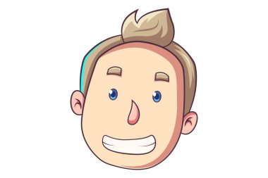 Diş gösteren bir çocuğun vektör çizimi. Beyaz arkaplanda izole.