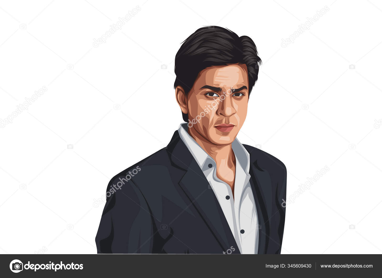 Vector Cartoon Illustration Actor Shahrukh Khan Isolated White Background  Stock Vector Image by ©F1Digitals #345609430
