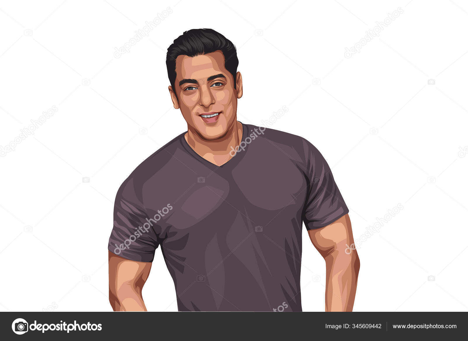 Vector Cartoon Illustration Actor Salman Khan Isolated White Background  Stock Vector Image by ©F1Digitals #345609442