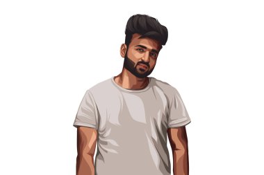 Yakışıklı bir çocuğun vektör karikatür çizimi. Beyaz arkaplanda izole.