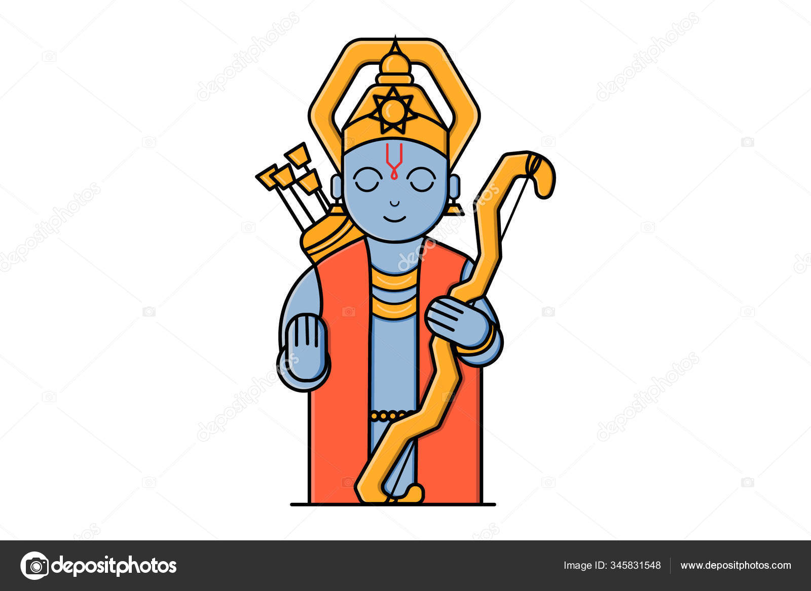 Vector Cartoon Illustration God Rama Isolated White Background Stock Vector  Image by ©F1Digitals #345831548